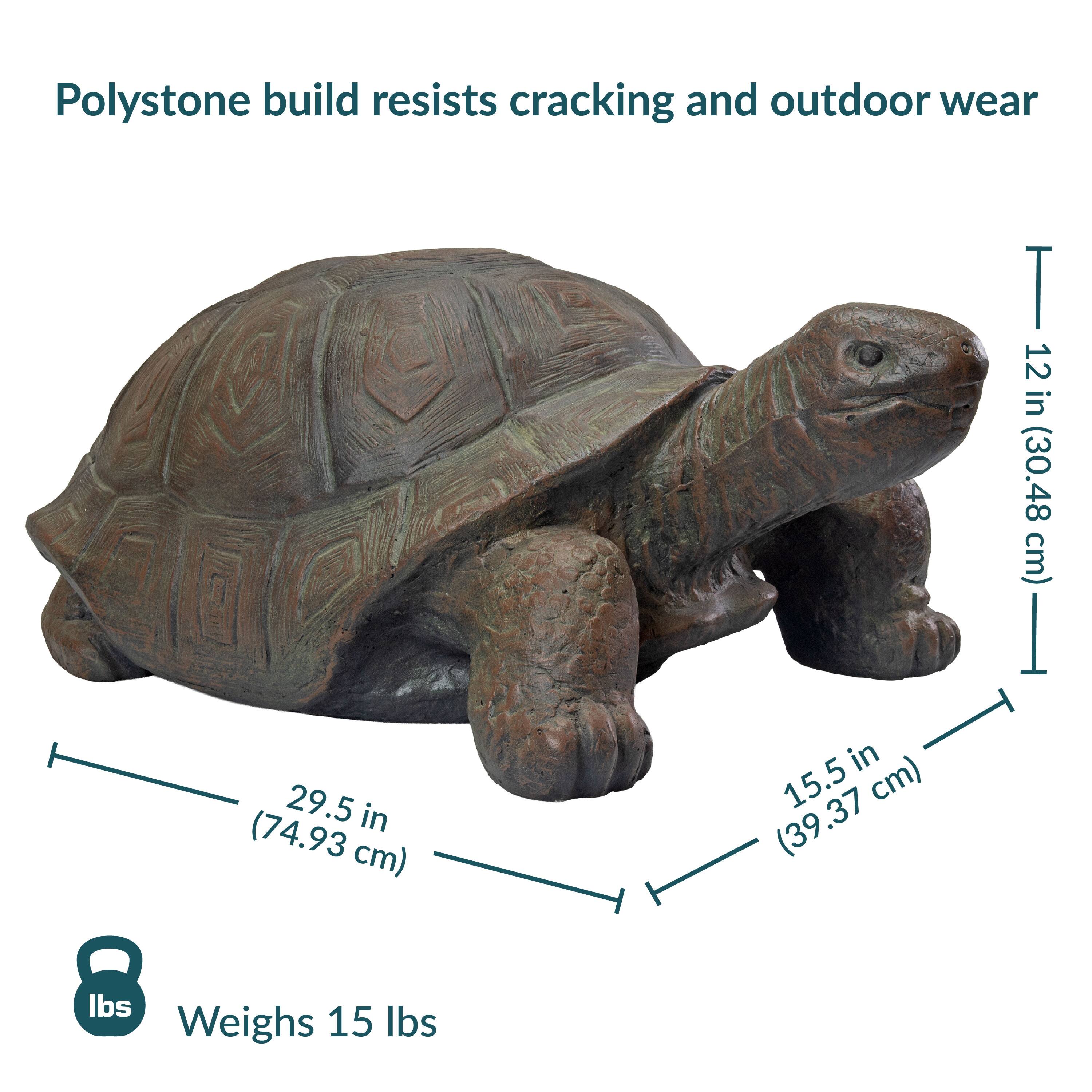 Polystone build resists cracking and outdoor wear

29.5 in (74.93 cm)  
15.5 in (39.37 cm)  
12 in (30.48 cm)  

Weighs 15 lbs