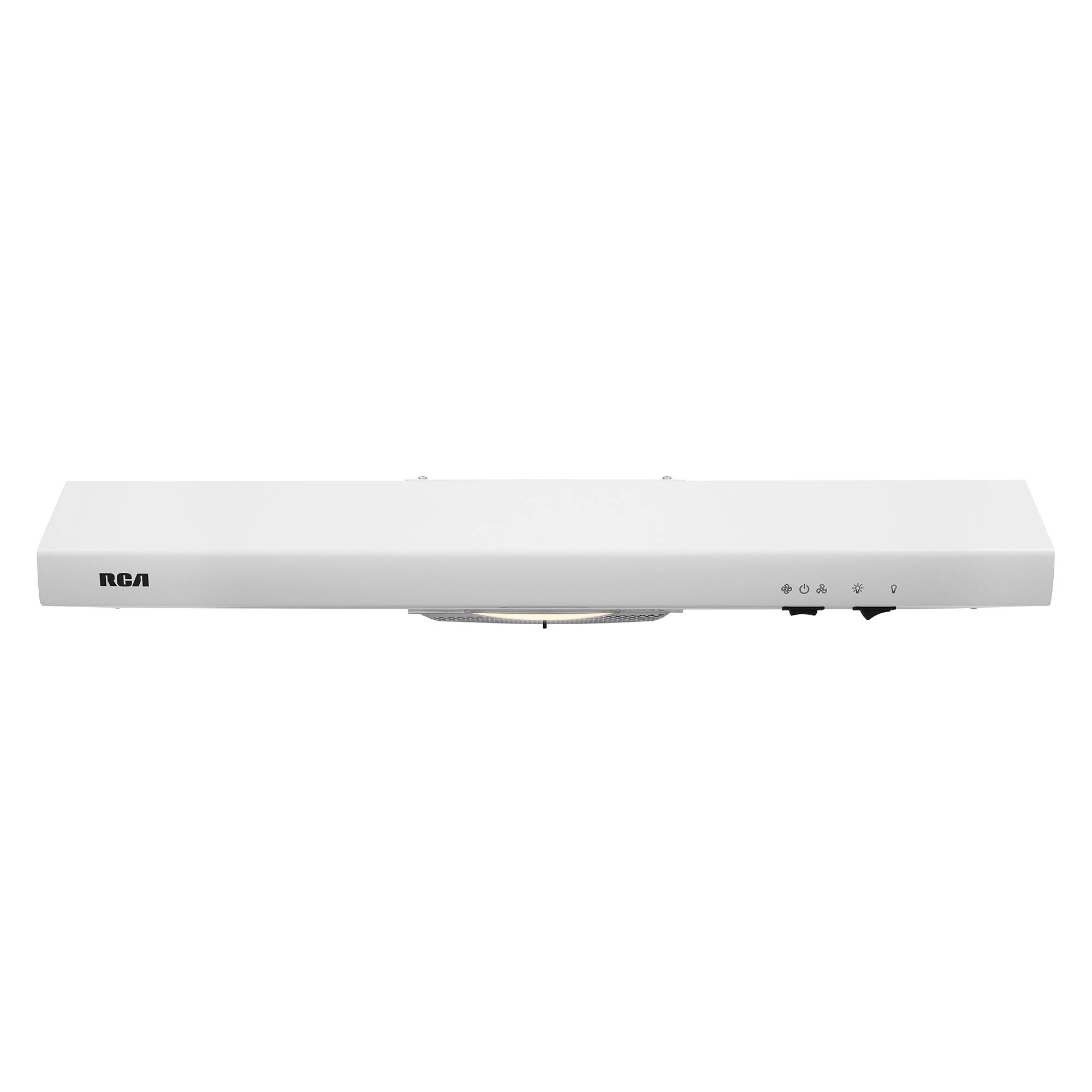 Back. RCA - R-RHUCC30SWH 30 in. Century Collection Ductless 160 CFM Under Cabinet Range Hood, Reusable Filter, Light, White - White.