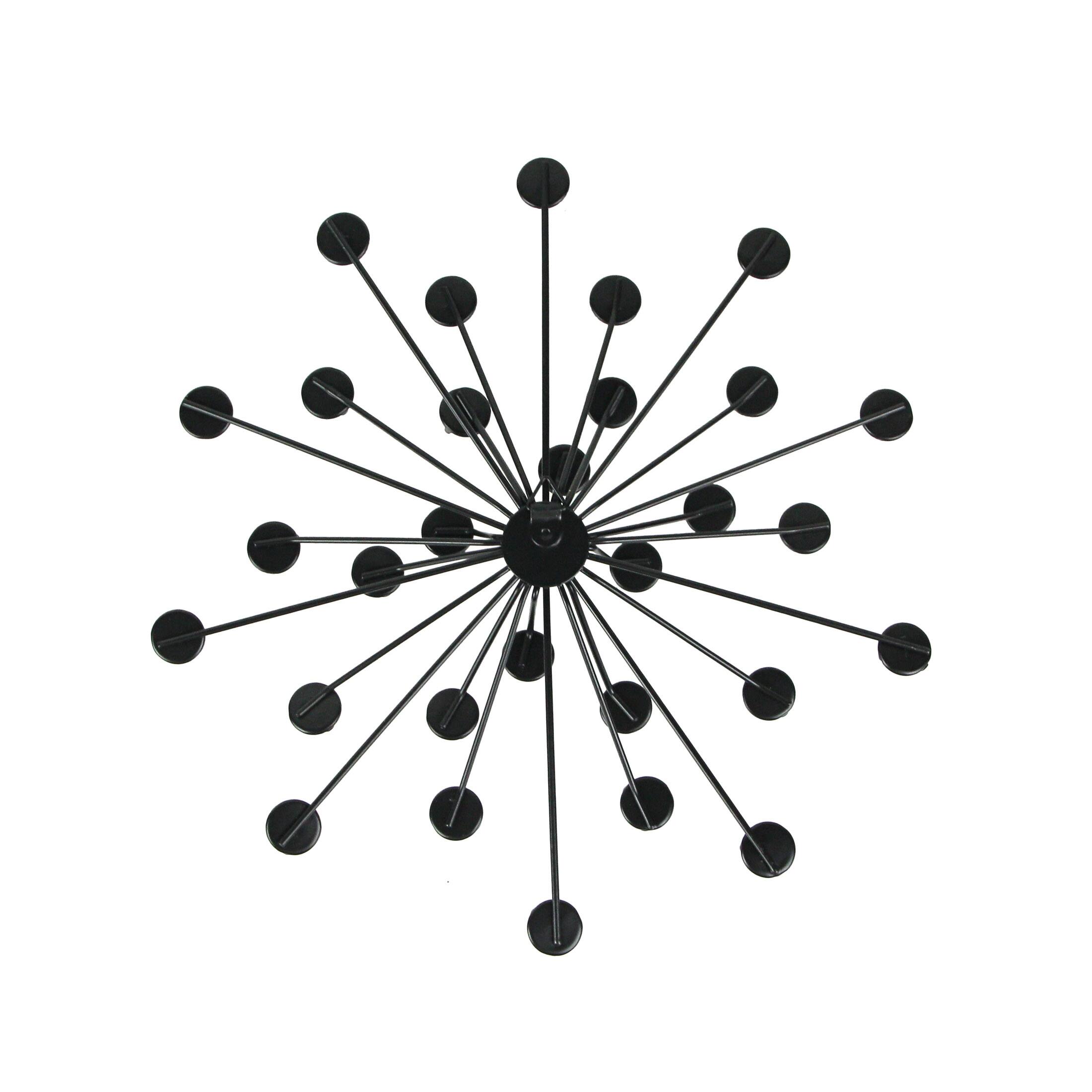 Alt View 2. Zeckos - Jeweled 3D Black Bursting Star Wall Sculpture Set of 6 Mid Century Modern Décor - Black.