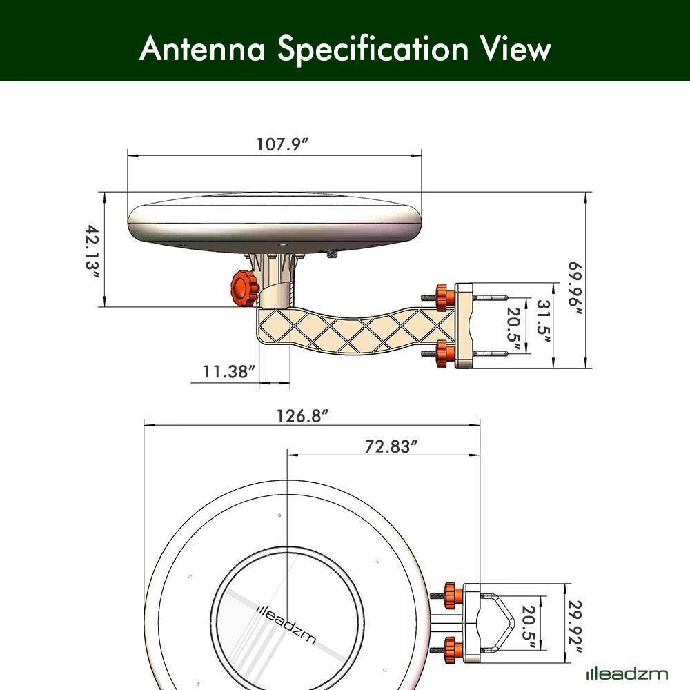 Alt View 2. Winado - 360° Home Video Omni-Directional Outdoor Amplified TV Antenna HDTV 1080P 4K - White.