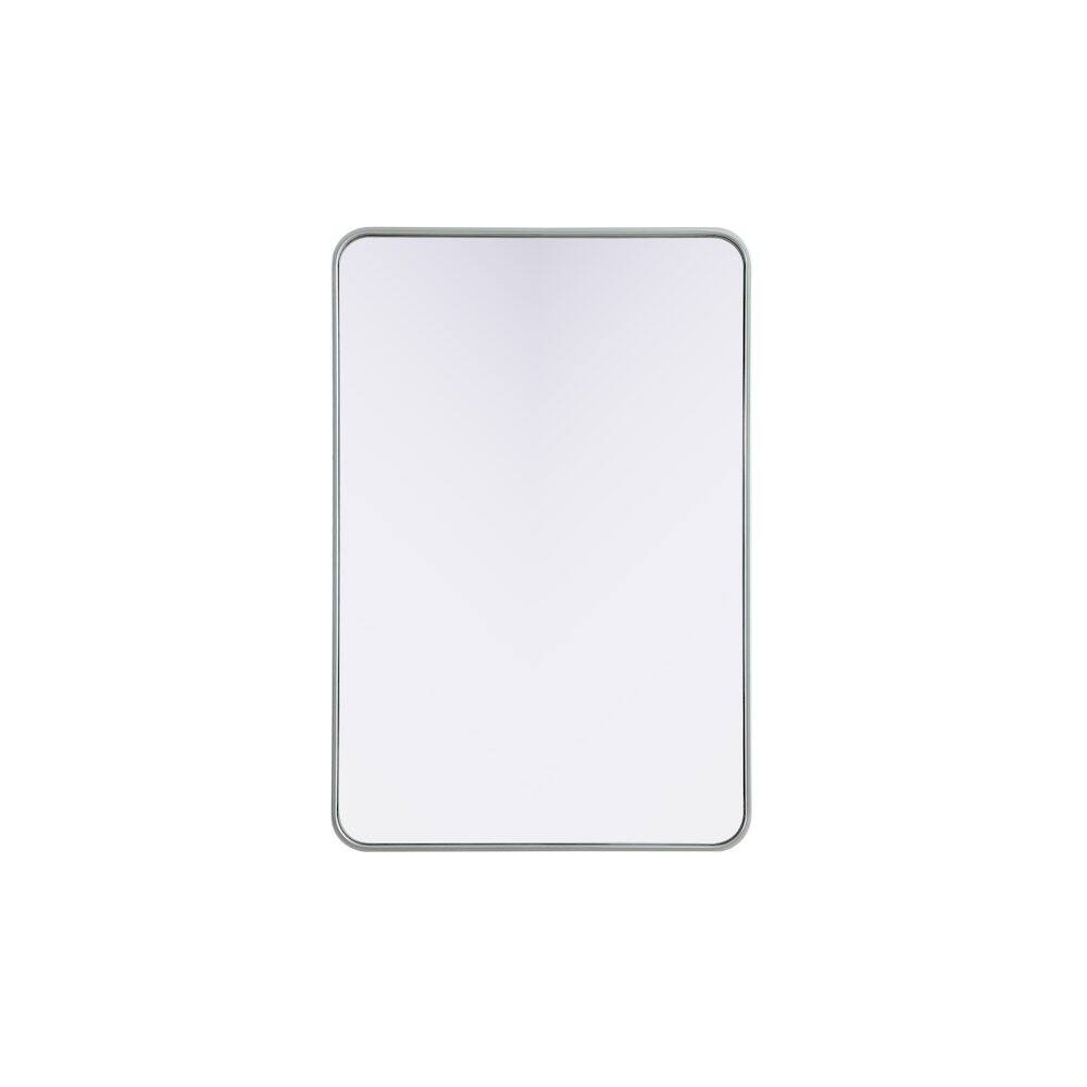 Alt View 8. Elegant Decor - Contour Metal Rectangle Mirror 27x40 in Silver - Silver.