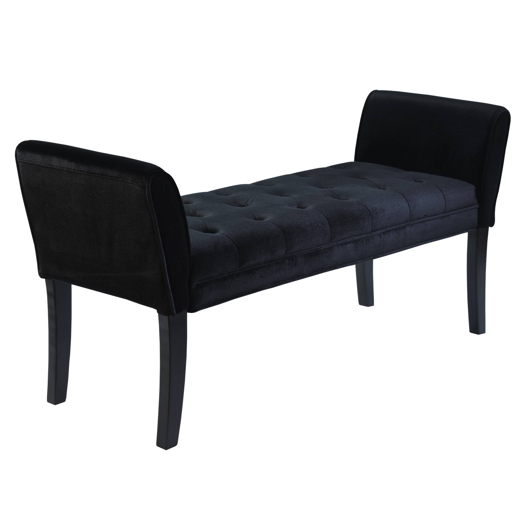 Armen Living Chatham Bench Velvet Black - Best Buy