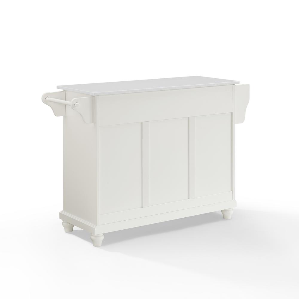 Left. Crosley Furniture - Cambridge Stone Top Full Size Kitchen Island/Cart - White.