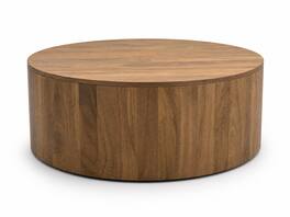 Simpli Home - Millbury 42W Round Drum Coffee Table - Refined Natural