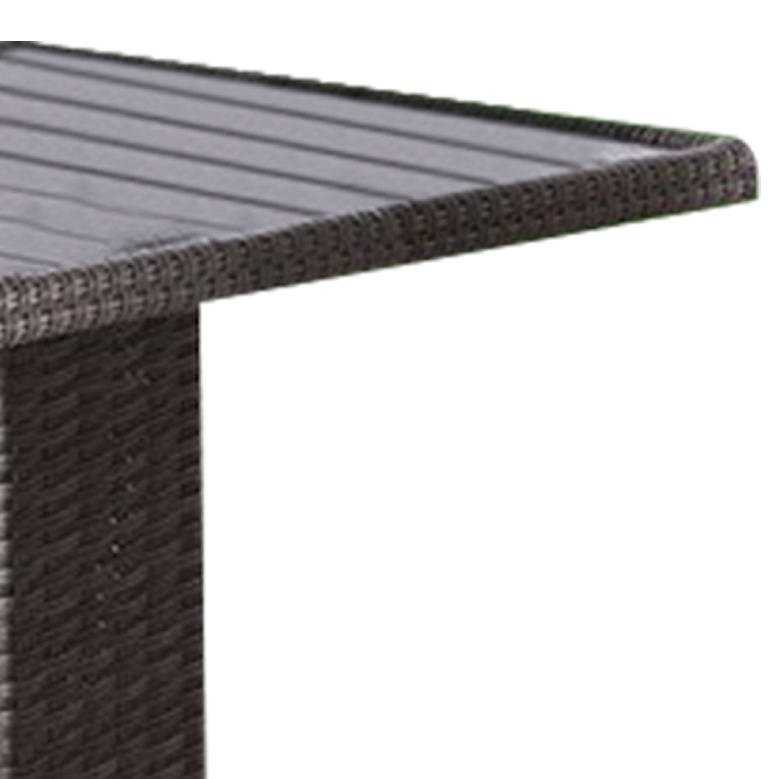 Alt View 1. Manhattan Lane - Nia Bistro Outdoor Table, Marble Base, Gray PE Rattan Frame, 27 Inch - Gray.