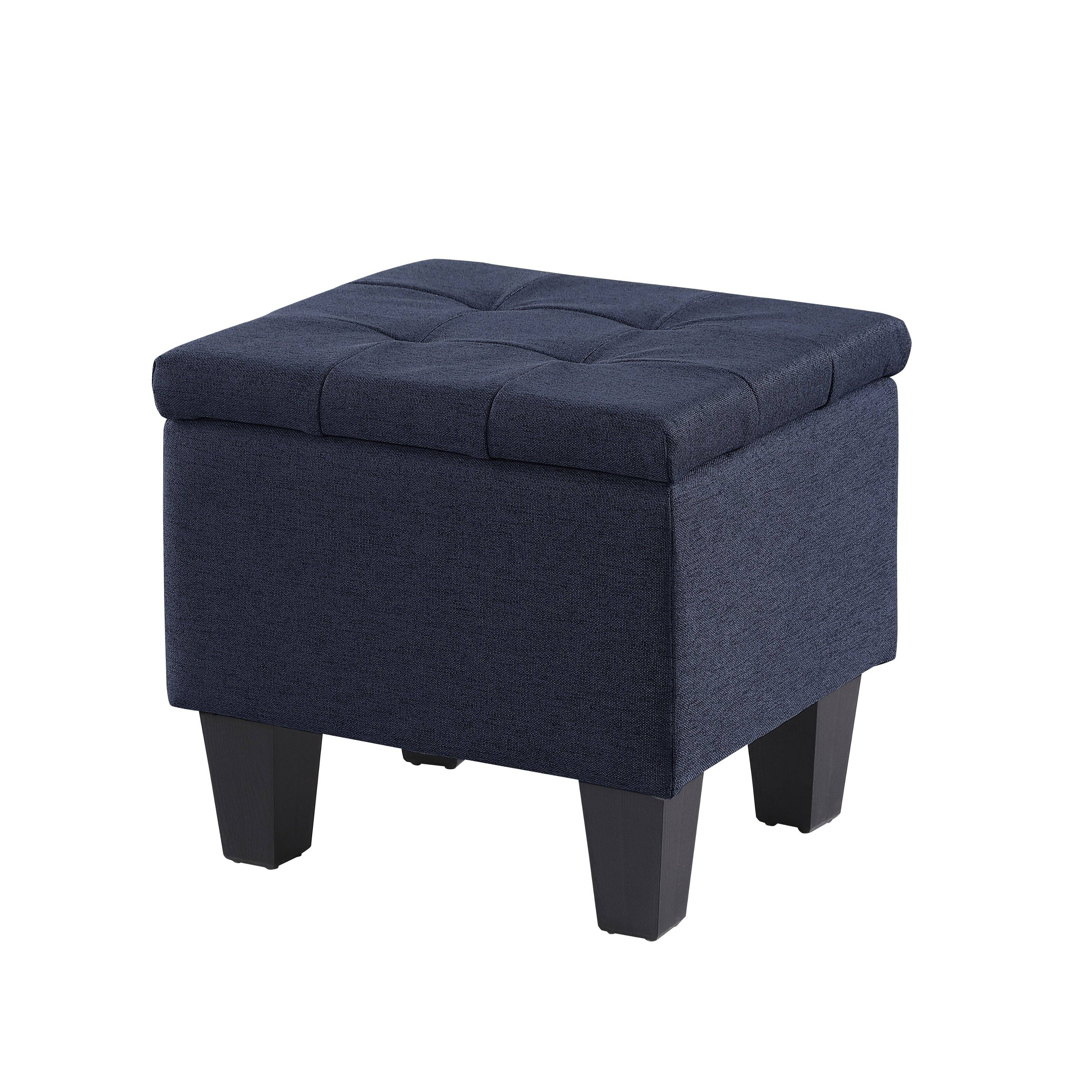 Alt View 8. Ropilly - Ropilly Three in One Storage Ottoman Bench Set Tufted Linen Entryway Bench - Blue.