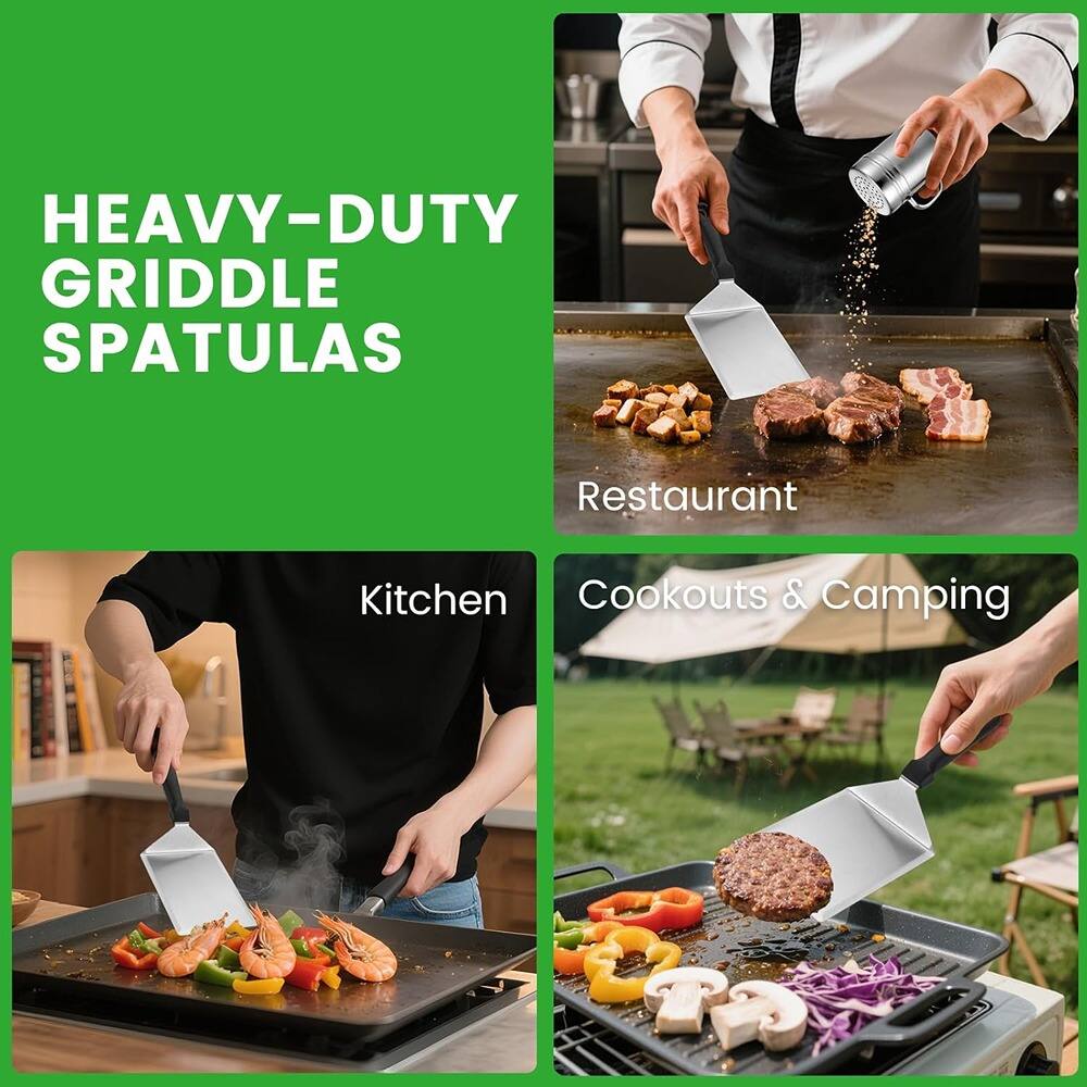 HEAVY-DUTY GRIDDLE SPATULAS

Restaurant Kitchen

Cookouts & Camping