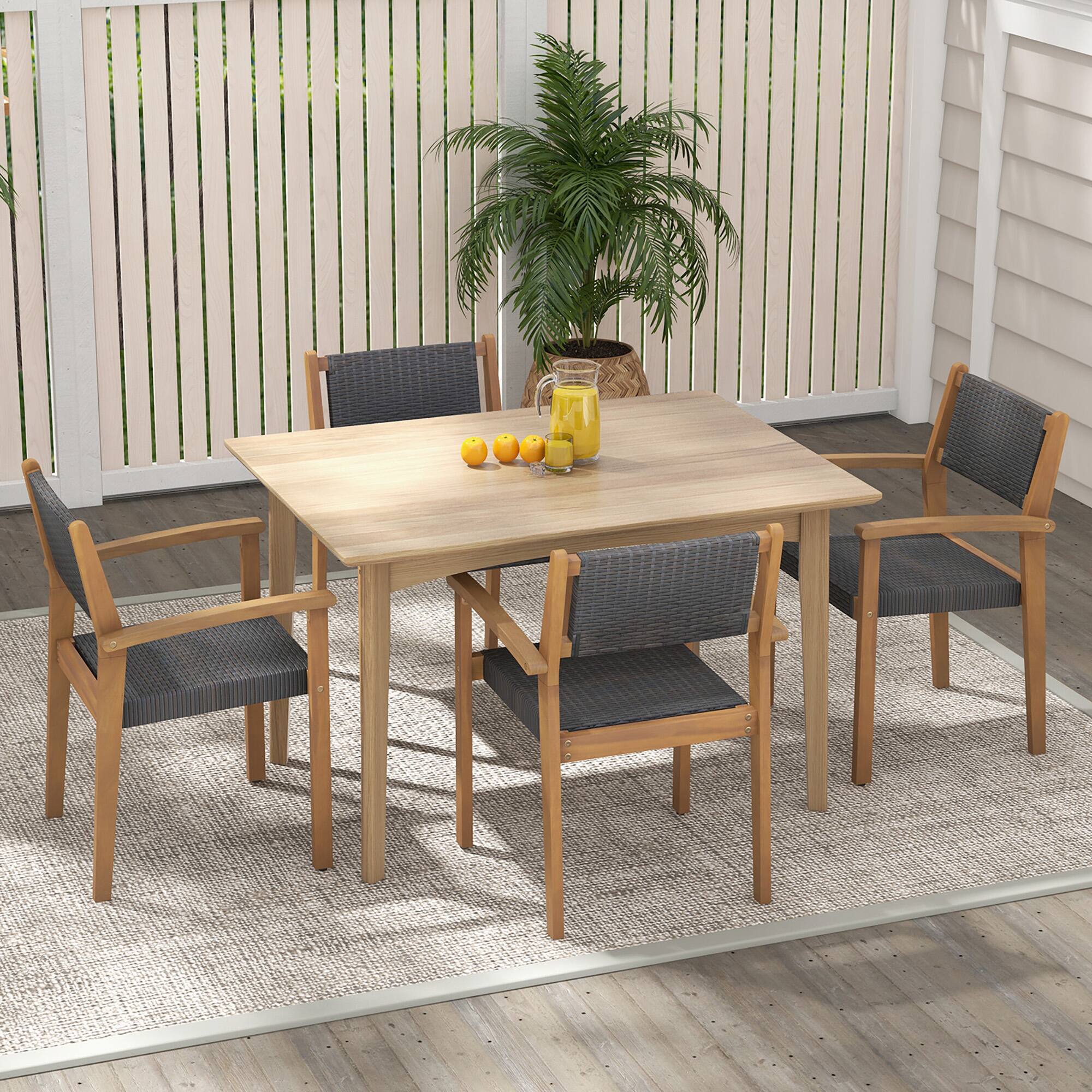 Alt View 3. Gymax - Gymax Stackable Dining Chair Set of 2 w/ Breathable Backrest Adjustable Foot Pads - Mixed Brown, Natural.