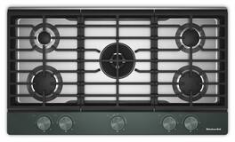 KitchenAid - 36 in. wide Gas Cooktop with 5 Burners and Integrated Wok Grate - Juniper