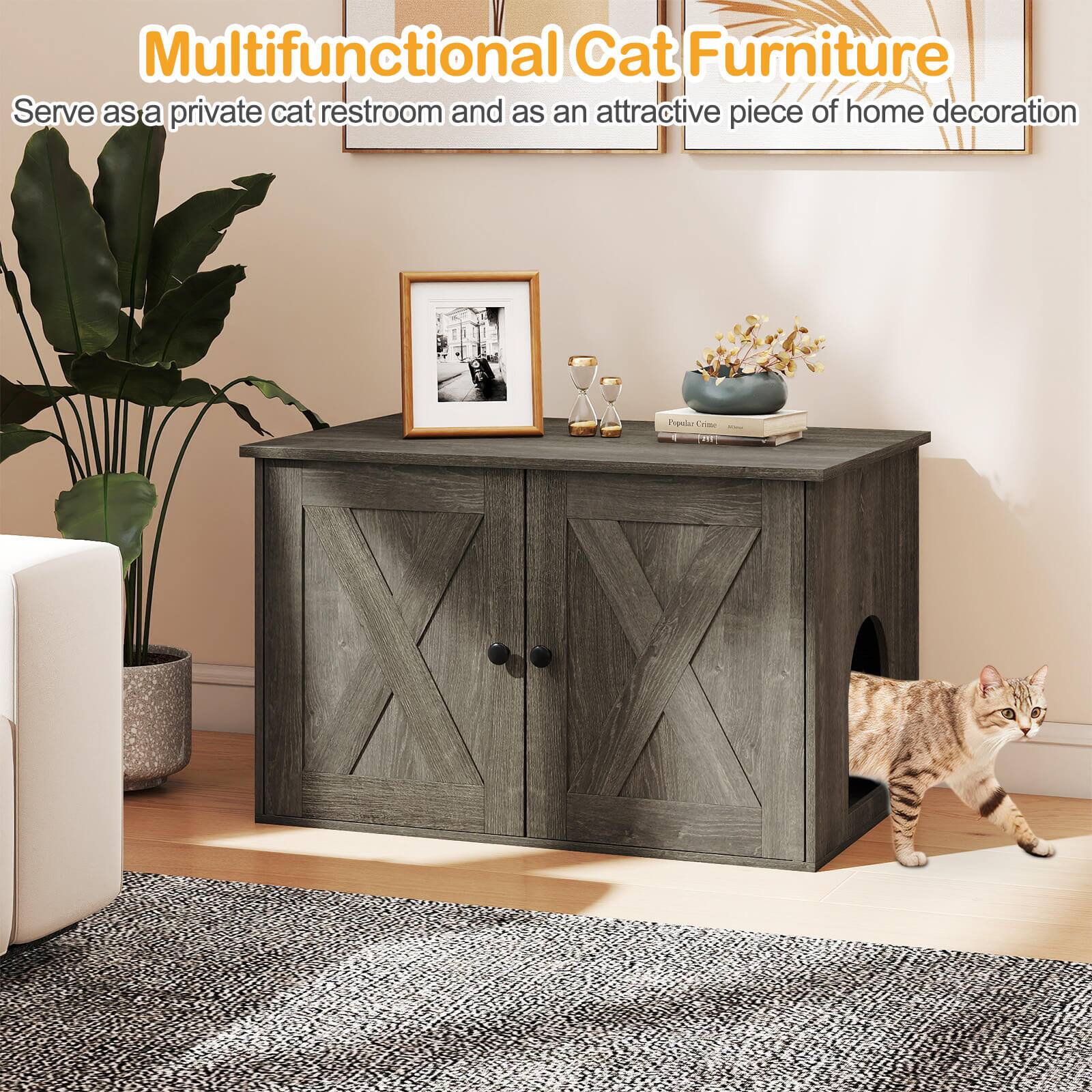 Multifunctional Cat Furniture  
Serve as a private cat restroom and as an attractive piece of home decoration
