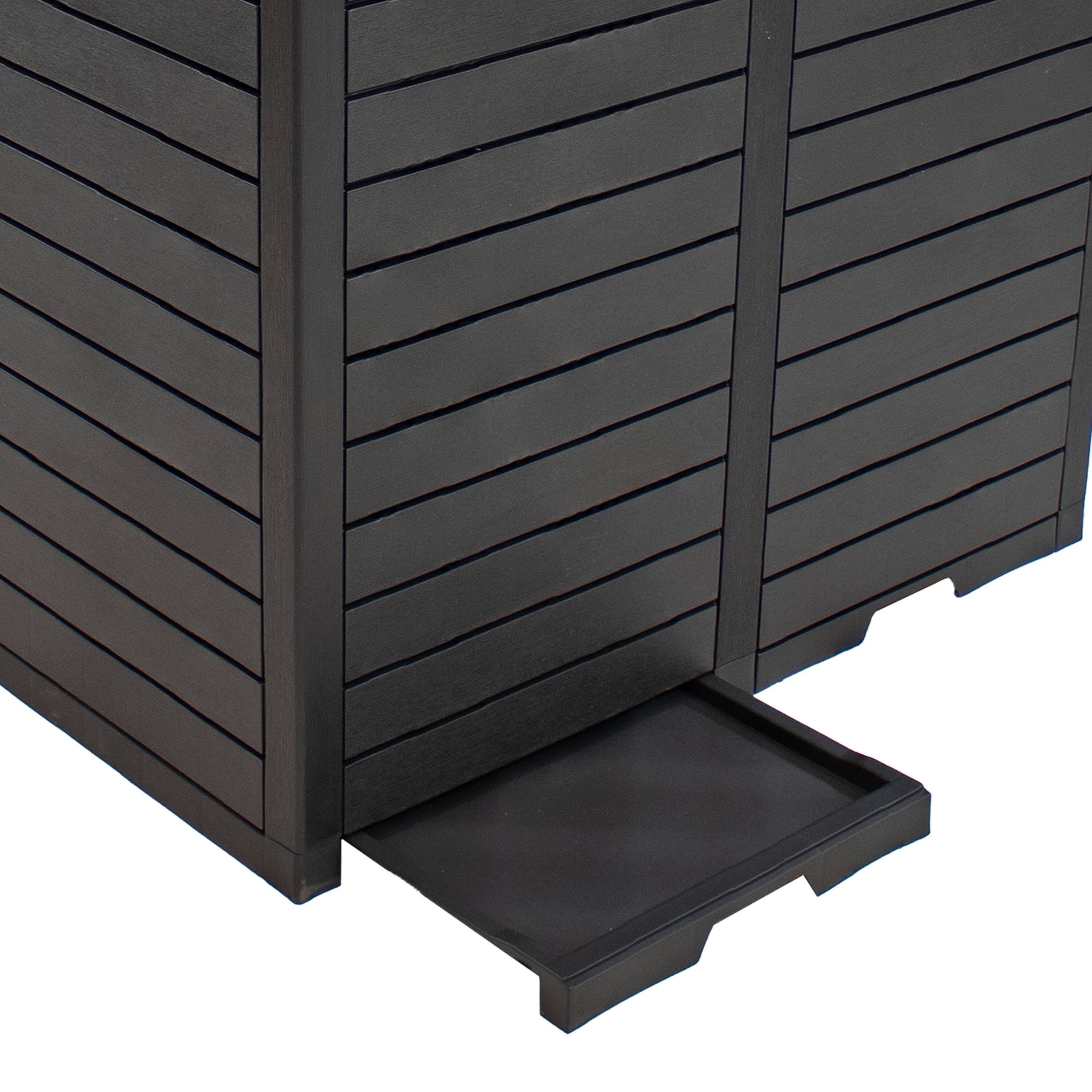 Alt View 9. Sunnydaze - 78 Gal. Outdoor Double Trash Can with Lids and Drip Trays - Black.