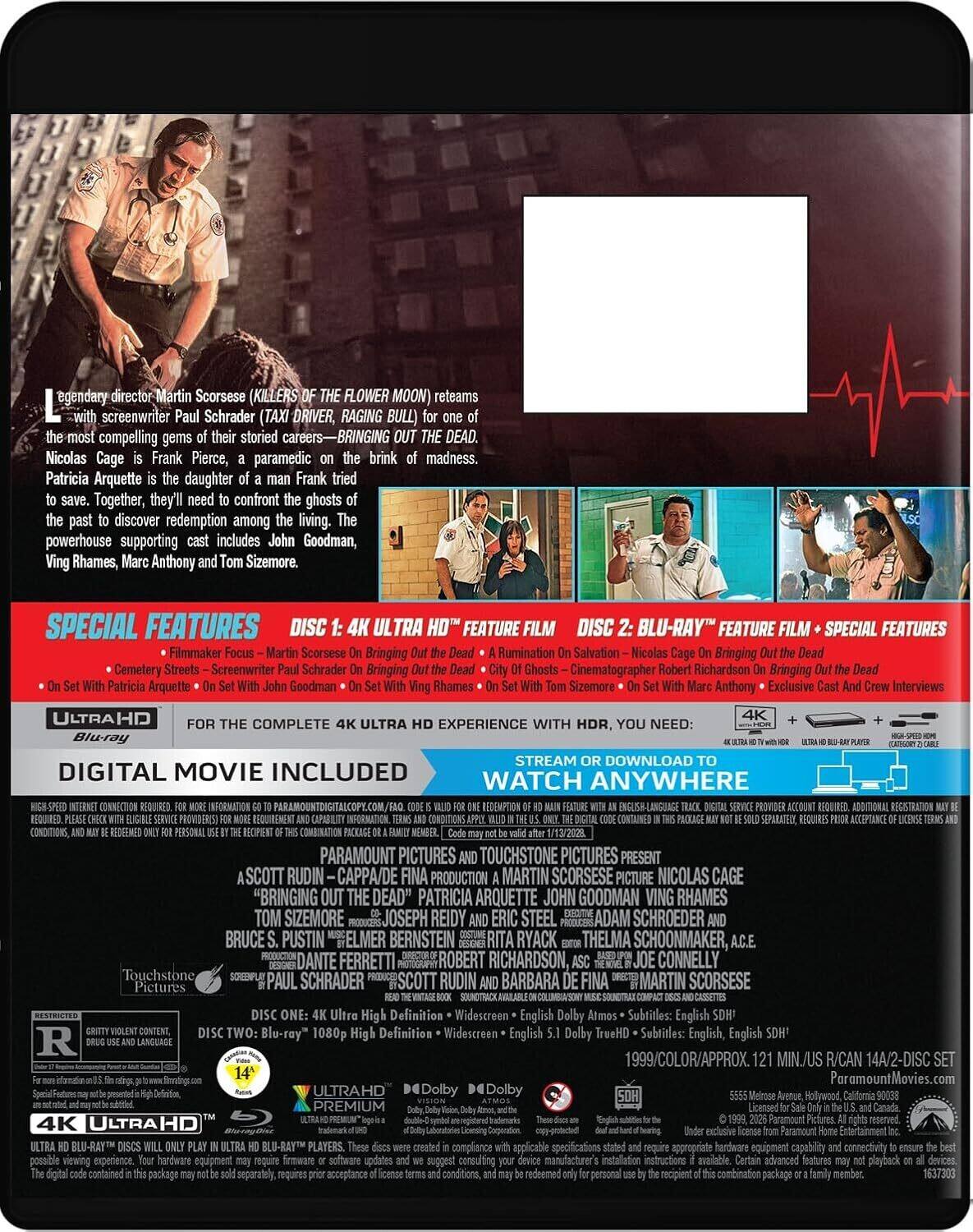 Alt View 1. Bringing Out the Dead   - 4K Blu-Ray.