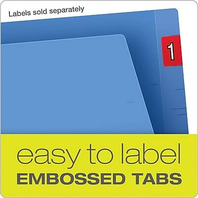 Labels sold separately

1 easy to label EMBOSSED TABS