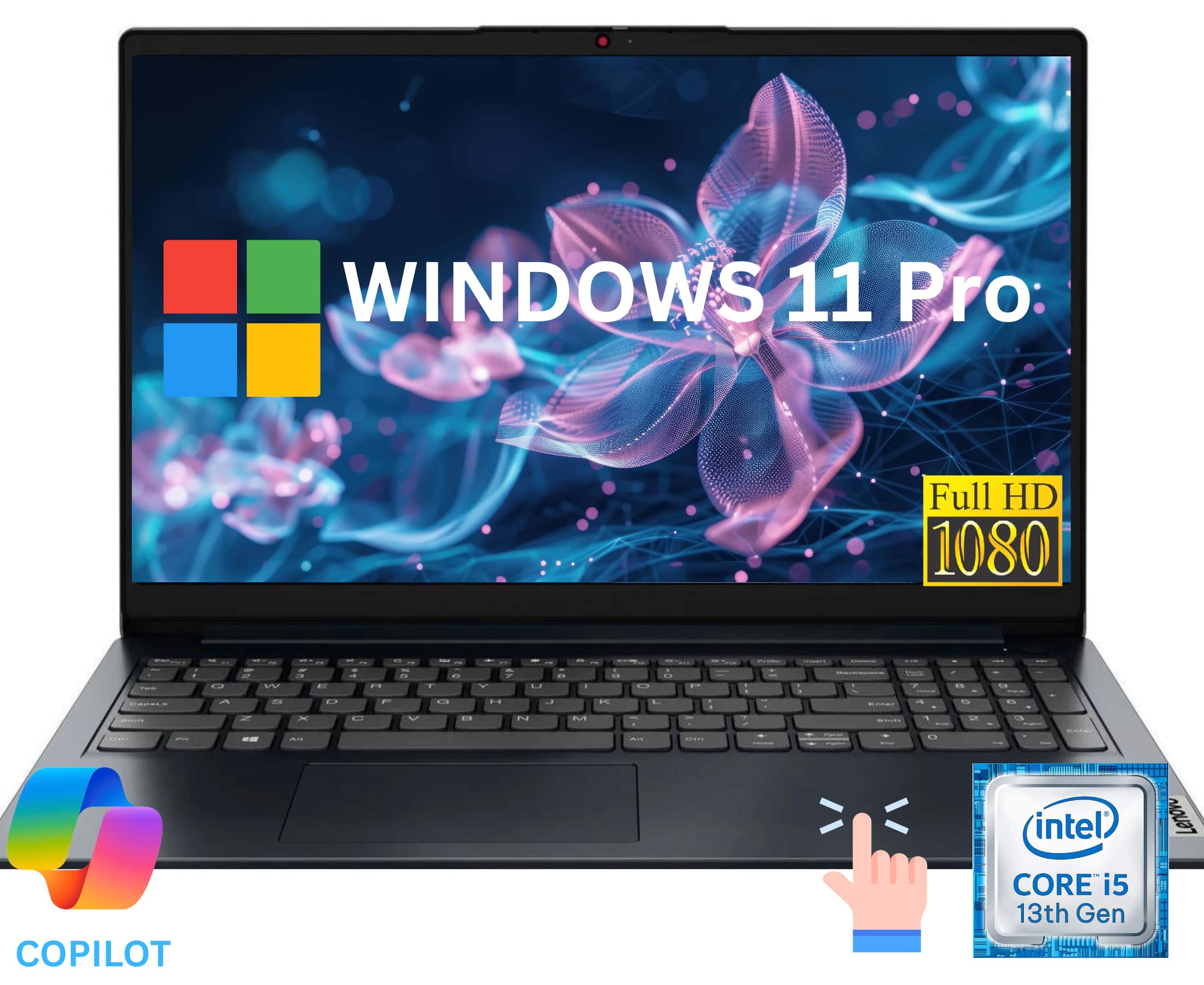 Lenovo - Ideapad 1i 15.6'' Full HD Touch Laptop, Intel Core i5 13th i5-1335U, 40GB RAM, 512GB SSD, Windows 11 Pro - Blue