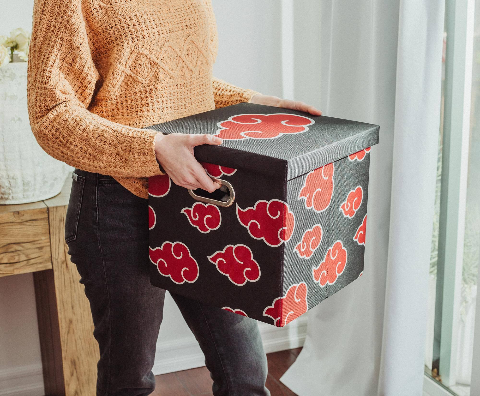 Alt View 2. Ukonic - Naruto Shippuden Akatsuki 13-Inch Storage Bin With Lid - Red/Black.