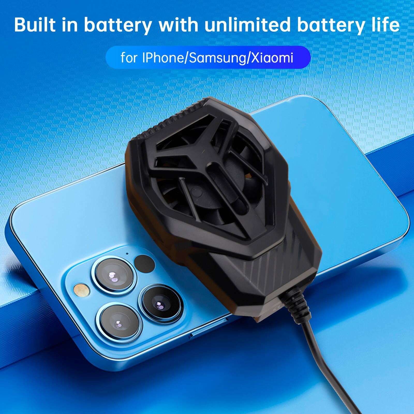 Built in battery with unlimited battery life  
for iPhone/Samsung/Xiaomi