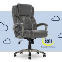 Serta - Garret Bonded Leather Executive Office Chair with Premium Cushioning - Gray - Front_Zoom