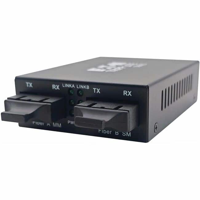 Tripp Lite - series N785-MDC-1SCSC Fiber Optic Mode Converter - 0.9" Height x 2.9" Width x 4.3" Depth - Metal Box - Black