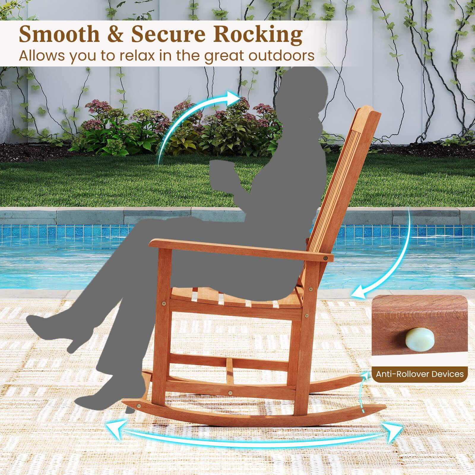 Smooth & Secure Rocking, Allows you to relax in the great outdoors, Anti-Rollover Devices