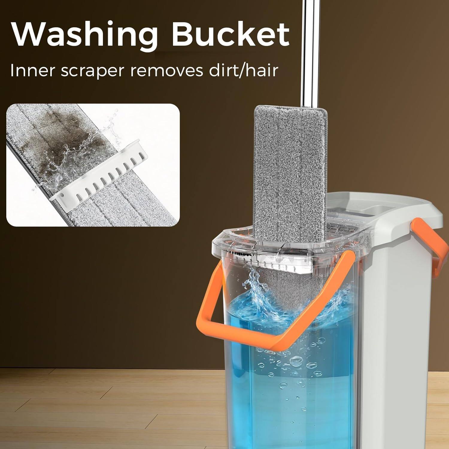 Washing Bucket  
Inner scraper removes dirt/hair