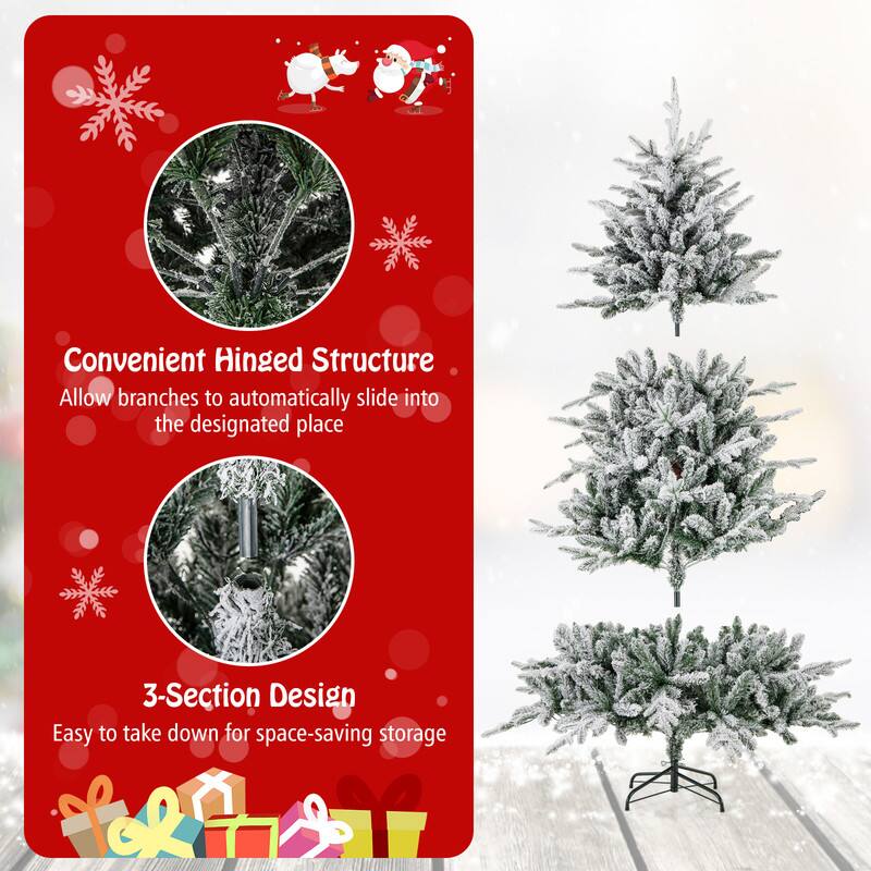 Convenient Hinged Structure  
Allow branches to automatically slide into the designated place  

3-Section Design  
Easy to take down for space-saving storage