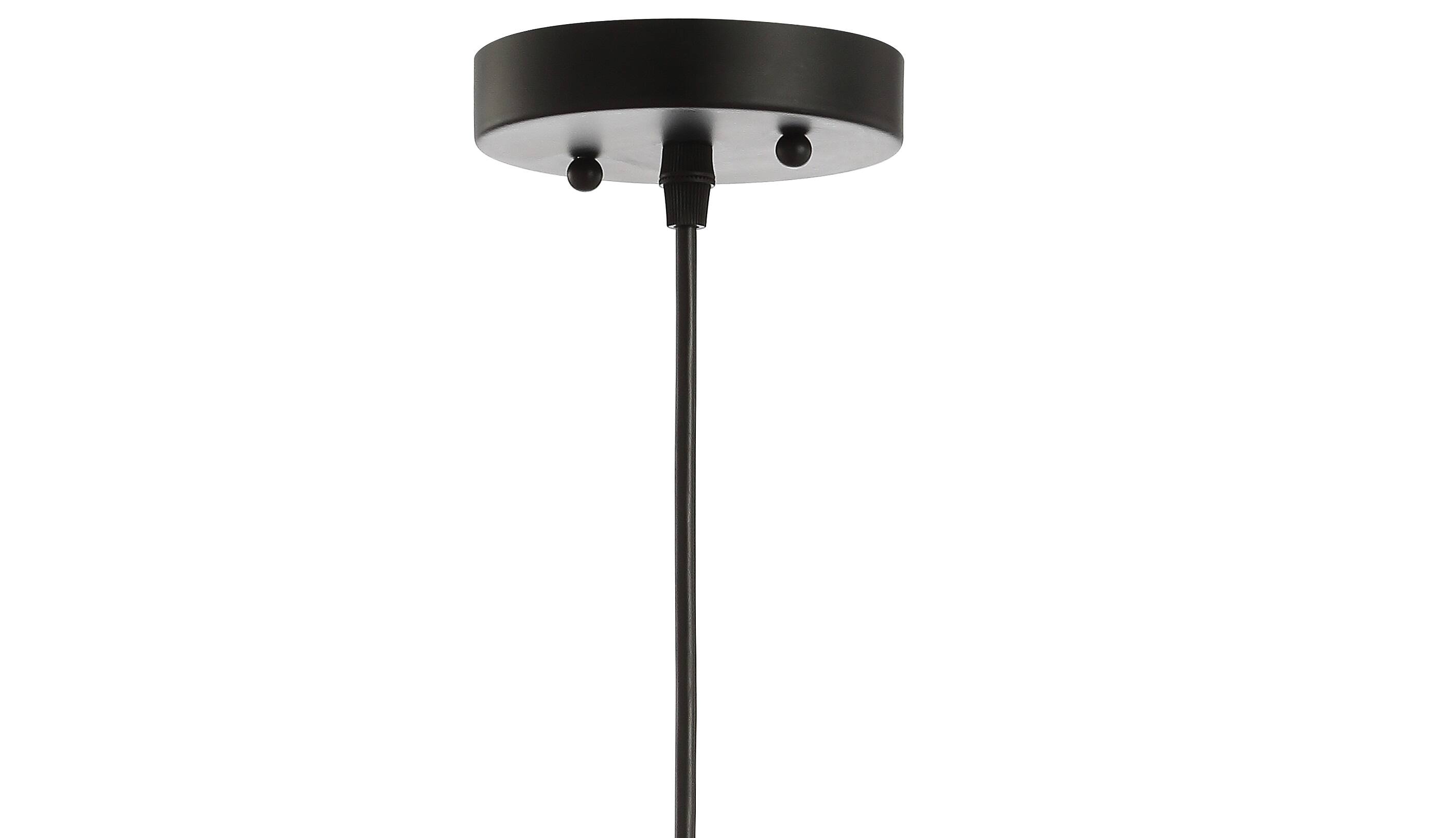 Alt View 4. Jonathan Y - Deere 12" Adjustable Iron/Glass Cage Light LED Pendant, Black - Black.