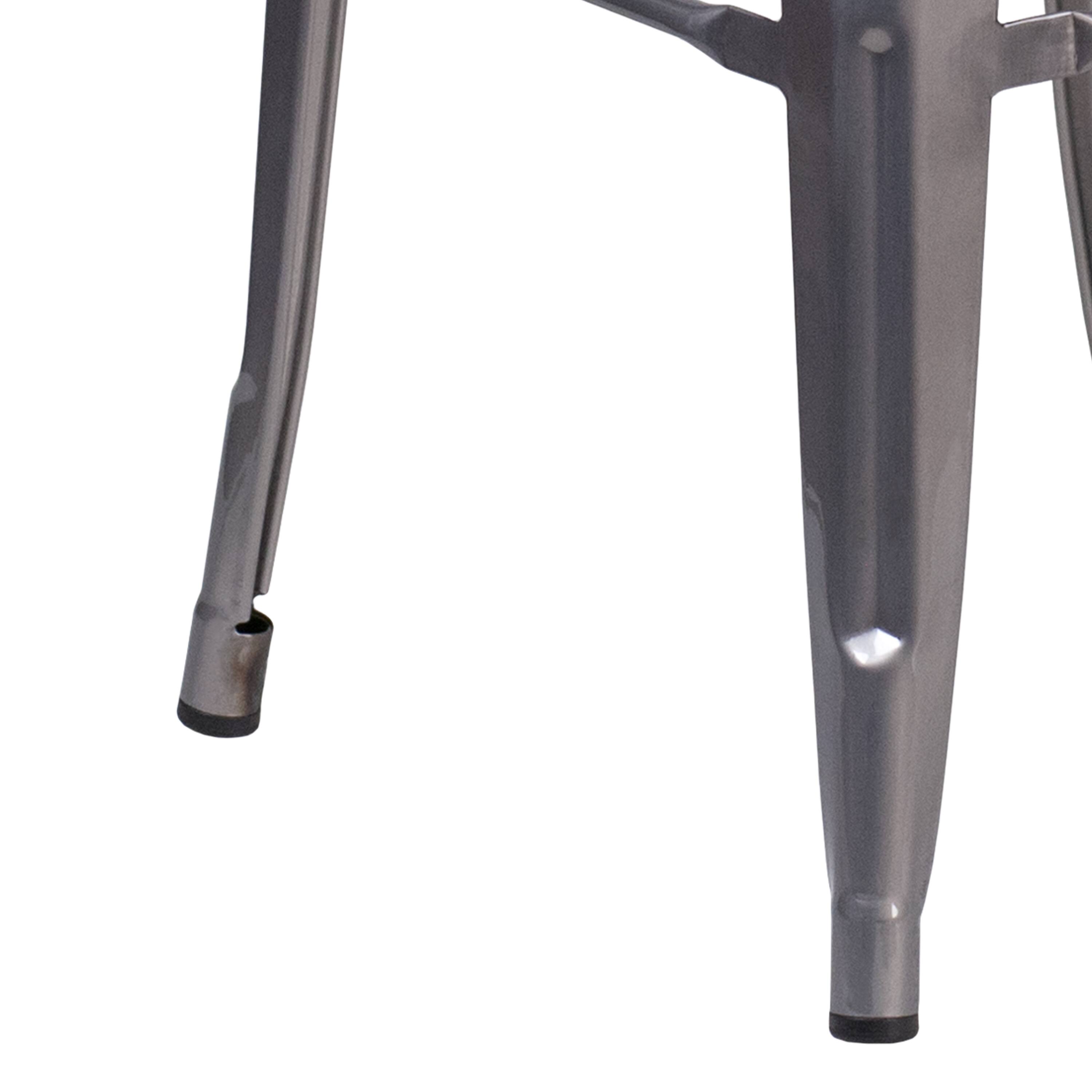 Alt View 6. Emma + Oliver - 30'' High Backless Metal Indoor Barstool with Square Seat - Clear Coated.
