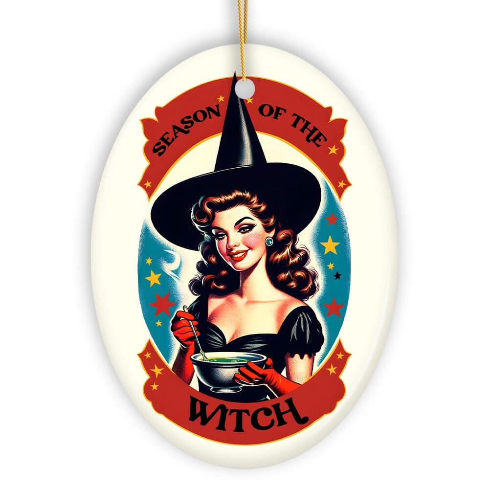 OrnamentallyYou - Wickedly Glamorous Season of the Witch Ornament Retro Style Halloween Tree Decor and Keepsake - Multi-colored