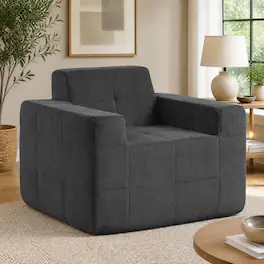 Costway - Boneless Single Sofa Chair with Terry Cloth Upholstery, No Assembly Required - Gray
