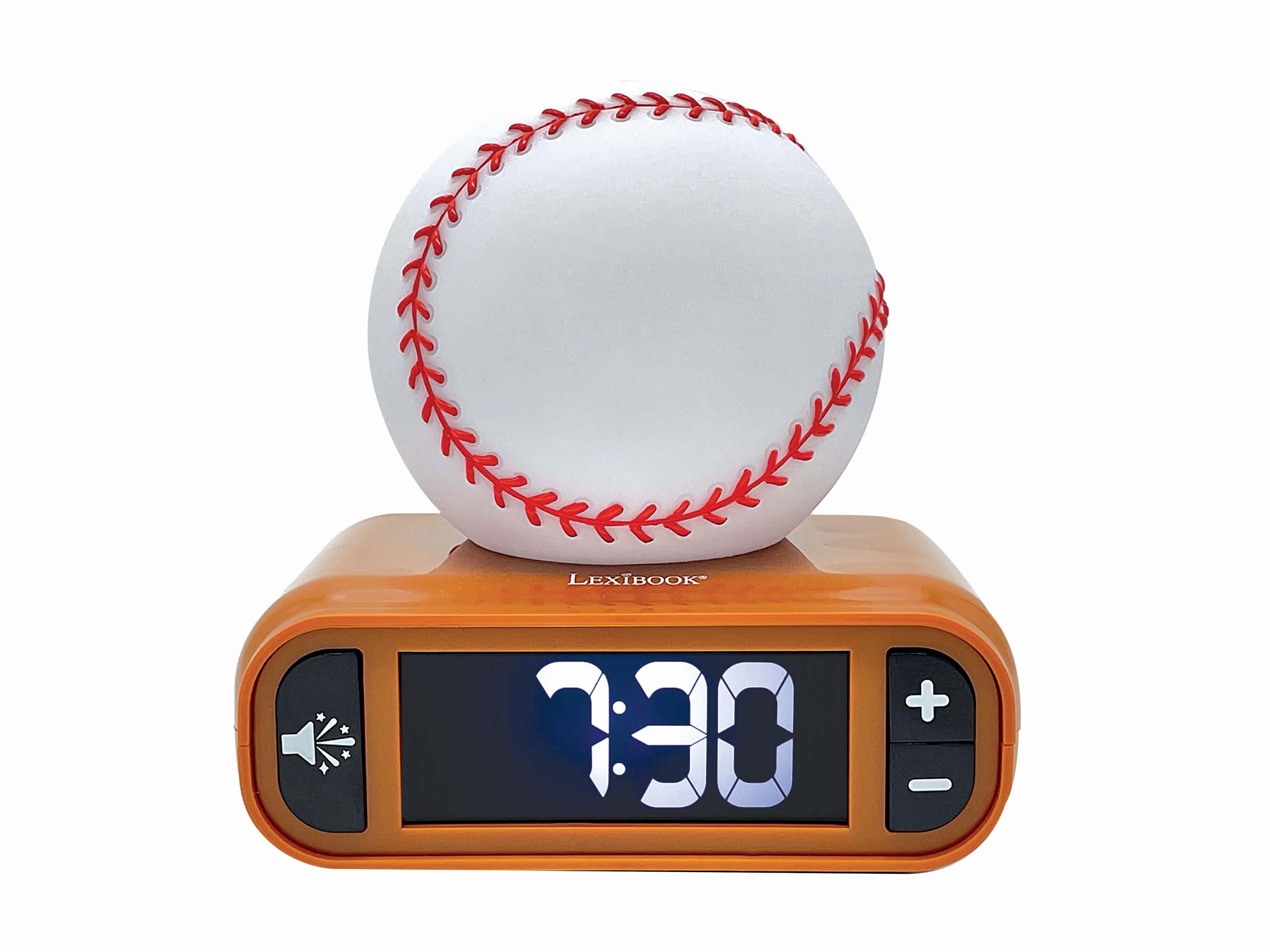 Lexibook - Baseball Night Light Alarm Clock with Sounds - Orange