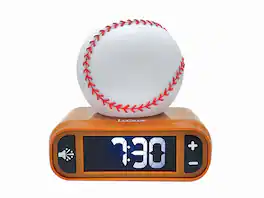Lexibook - Baseball Night Light Alarm Clock with Sounds - Orange