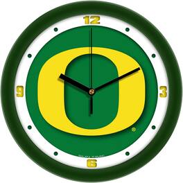 MpDirect - Oregon Ducks 11.5'' Suntime Premium Glass Face Dimension Wall Clock - Multicolor