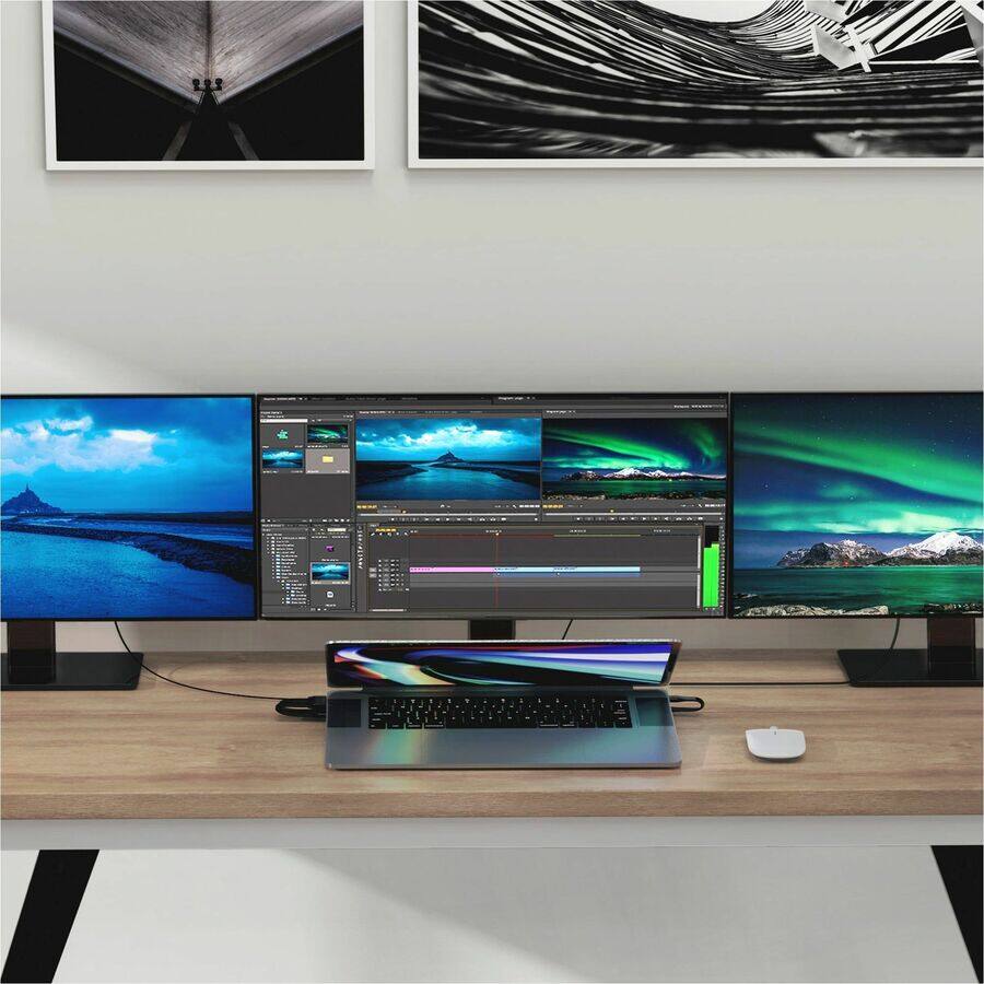 Alt View 3. Hyper - Hyper 4K Multi-Display Docking Station For 13"-14" MacBooks - for Notebook, Desktop PC - Memory Card Reader - microSD.