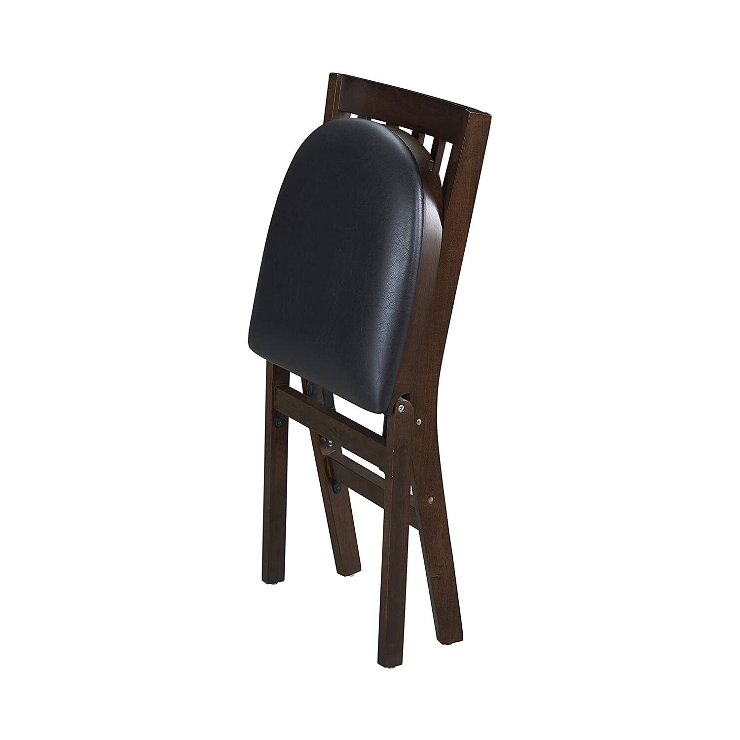 Alt View 6. Stakmore - Stakmore School House Folding Chair, Espresso Frame with Espresso Bonded Leather - Espresso Finish.
