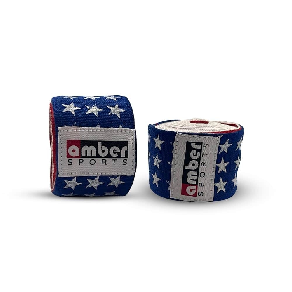 Amber Sporting Goods - Amber Fight Gear Handwraps 180", MMA/Boxing, Breathable, Pair - USA Flag
