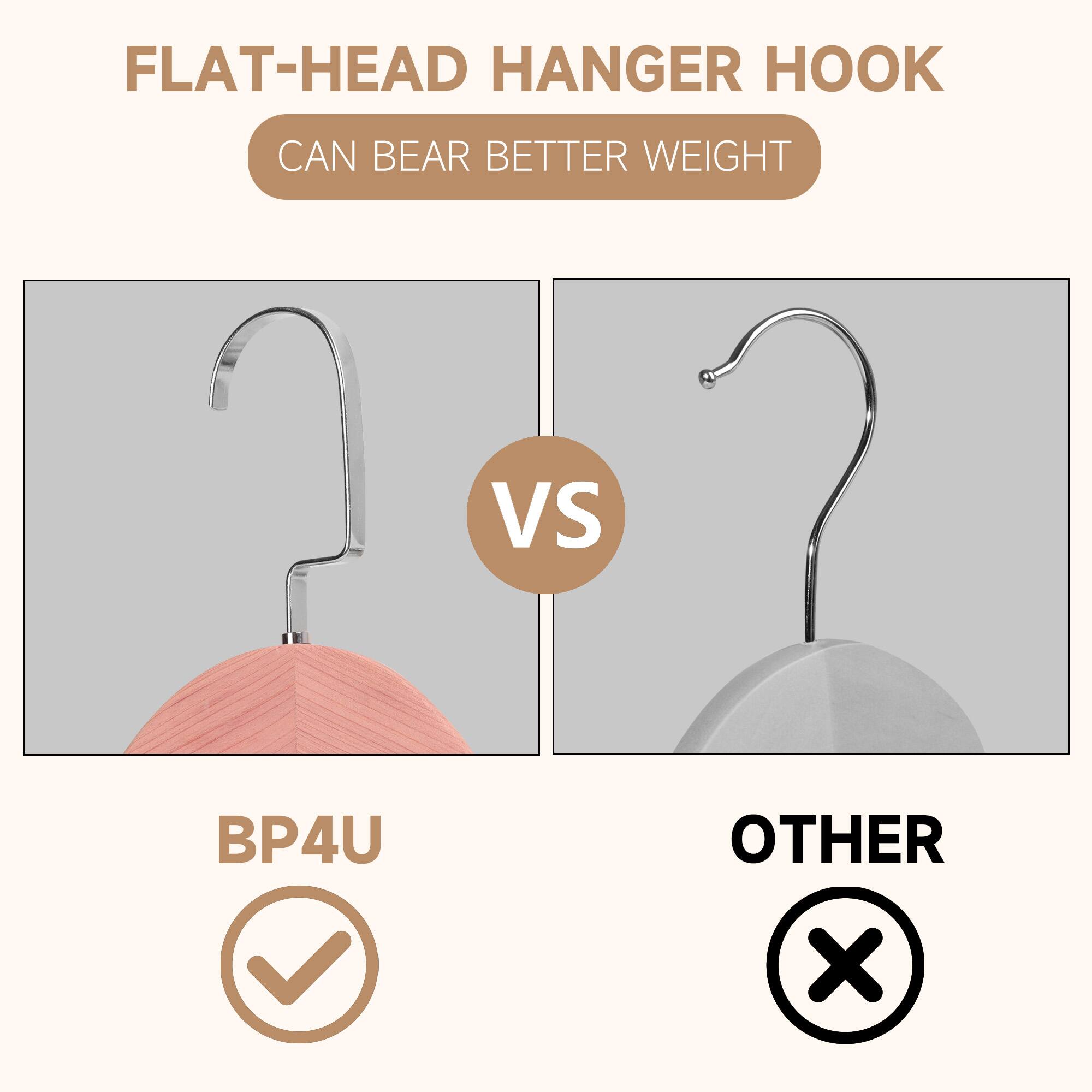 FLAT-HEAD HANGER HOOK  
CAN BEAR BETTER WEIGHT  

BP4U  
VS  
OTHER