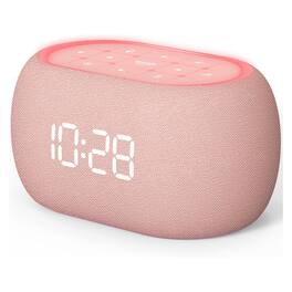 Dazzed Corner - White Noise Sound Machine Alarm Clock with Bluetooth Speaker - Pink