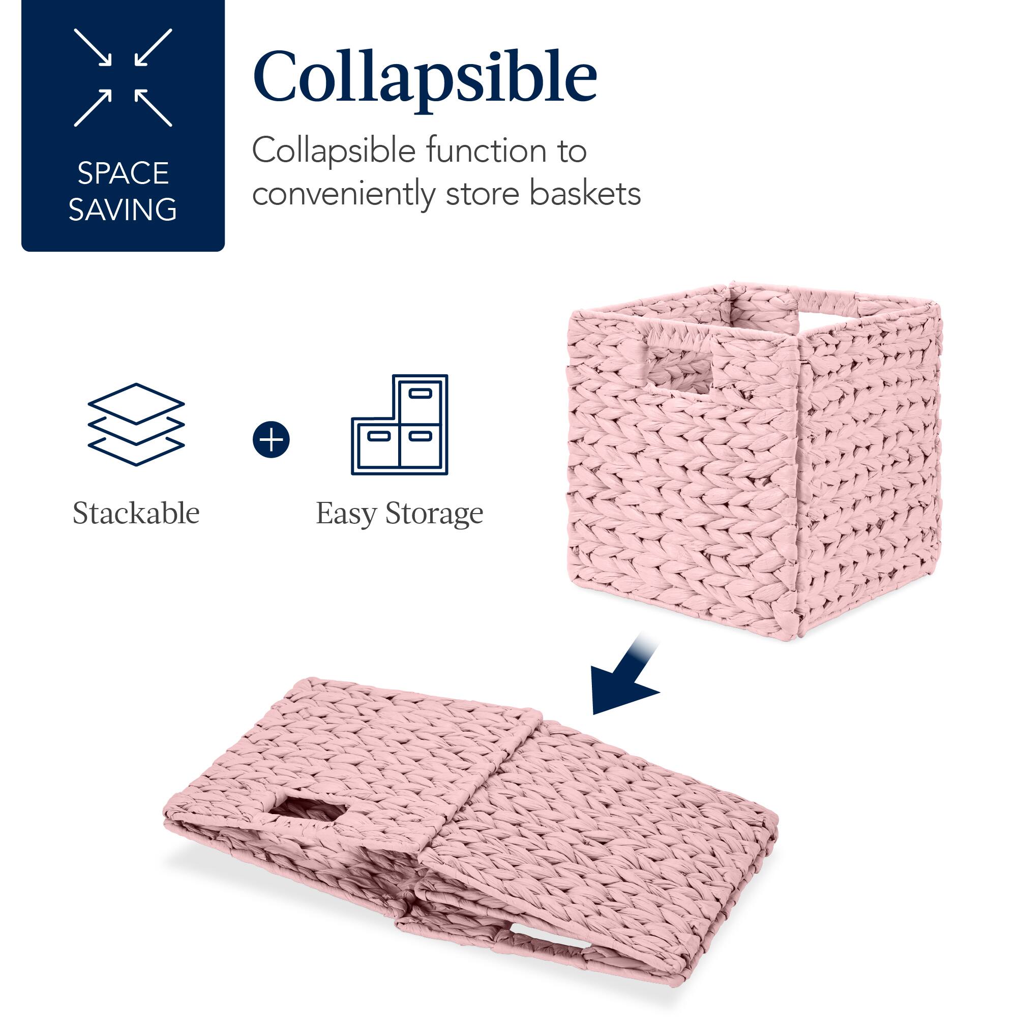 Collapsible  
Collapsible function to conveniently store baskets  

SPACE SAVING  

Stackable + Easy Storage