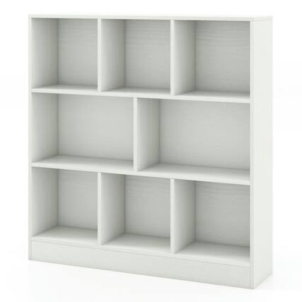 Front. Pefilos - 41 Inches 8-Cube Freestanding Bookcase for Kids-White, Toy Organizer for Kids, Boys, Girls, Nursery - White.