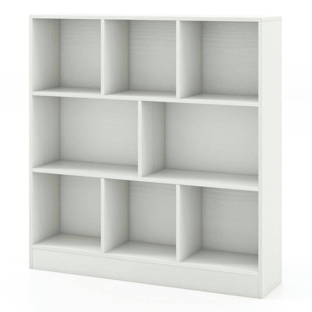 Front. Pefilos - 41 Inches 8-Cube Freestanding Bookcase for Kids-White, Toy Organizer for Kids, Boys, Girls, Nursery - White.