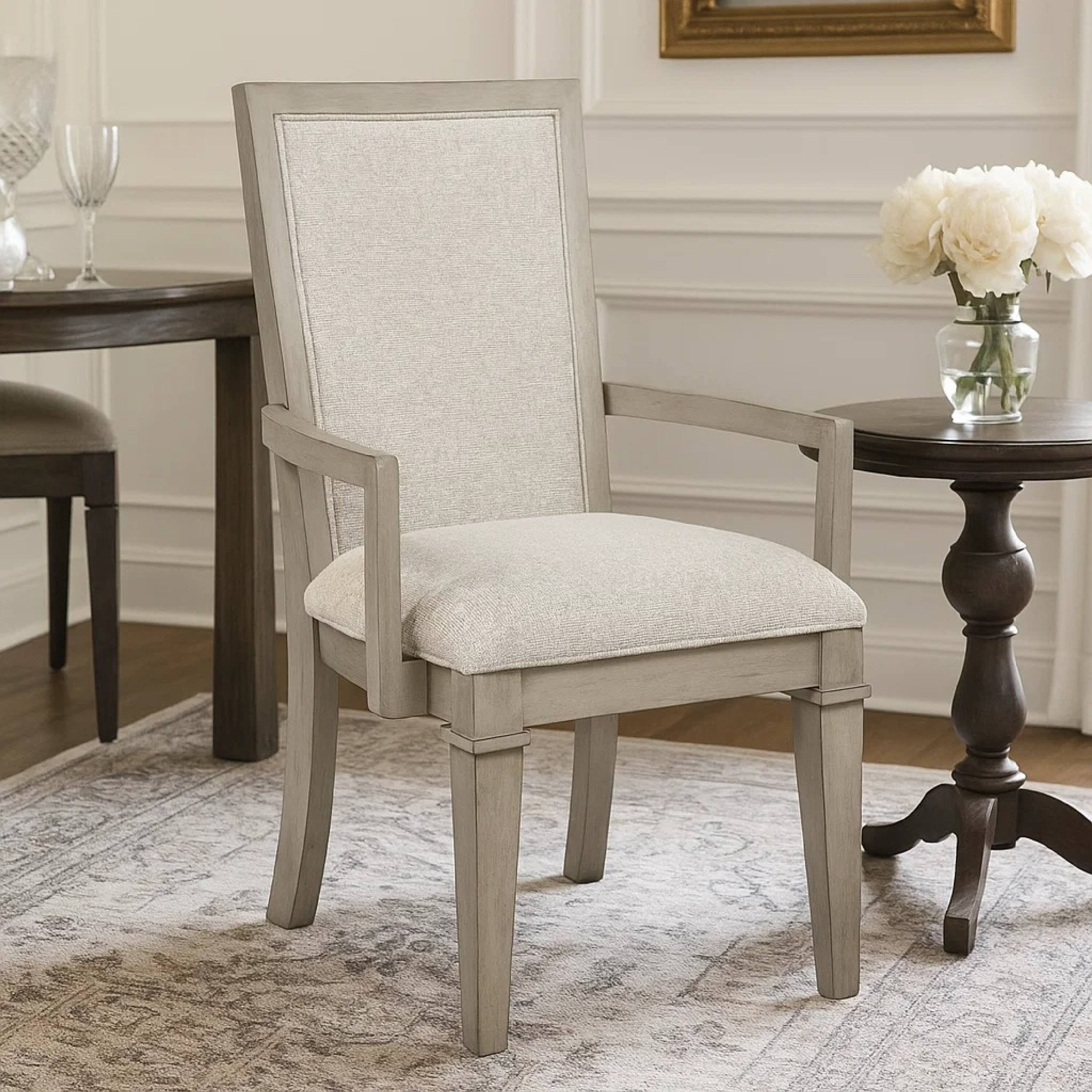 Alt View 2. Manhattan Lane - Henry Dining Chair Set of 2,  Polyester, Vintage - Beige, Cream.