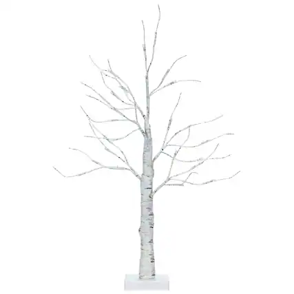 Front. Costway - 2ft Pre-lit Twig Birch Tree Battery Powered for Christmas Holiday - White.