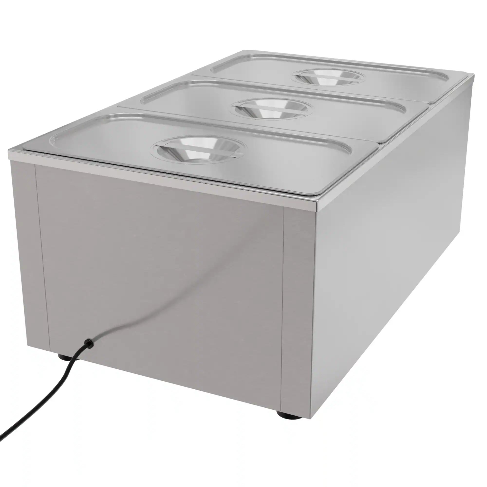Angle. Koolmore - 6 Qt. Three-Section Electric Countertop Food Warmer, CFW-3. - Silver.
