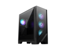 Front. MSI - MSI MAG FORGE 321R AIRFLOW Black Case, 2xUSB 3.2, 4x120mm ARGB Fans, Tempered Glass - Black.
