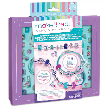 Bringing Creativity to Life" real 8+ make it to Life Bringing Creativity BRACELETS: TRUE BLUE HALO CHARMS PROFOND BRELOQUES HALO: BLEU BRACELETS HALO: PURO AZUL DE CHARMS DE PULSERAS ONDE h p # - HAM ACM AN e hwean MAKE CREA CRE 3 DEAUTIFUL BRACELETSI BRACELETS BLOUISSANTS! PULSERAS PRECIOSAS! ENDLESS POSSIBILITIES! DES POSSIBILITS INFINIES! VOLAR TU DEJA IMAGINACIN! APP - 0o to uT FREE instructions! Download for full. detoiled makeitrealploy.com visite l site GRATUITE notre APLICACIN obtener Descarge makeitrealplay.co poro 9 visita y detallodosl instrucciones completos CONTENTS N M CONTINU A 3 CONTINIDO 1 PETEO 28 PCS/PZS
