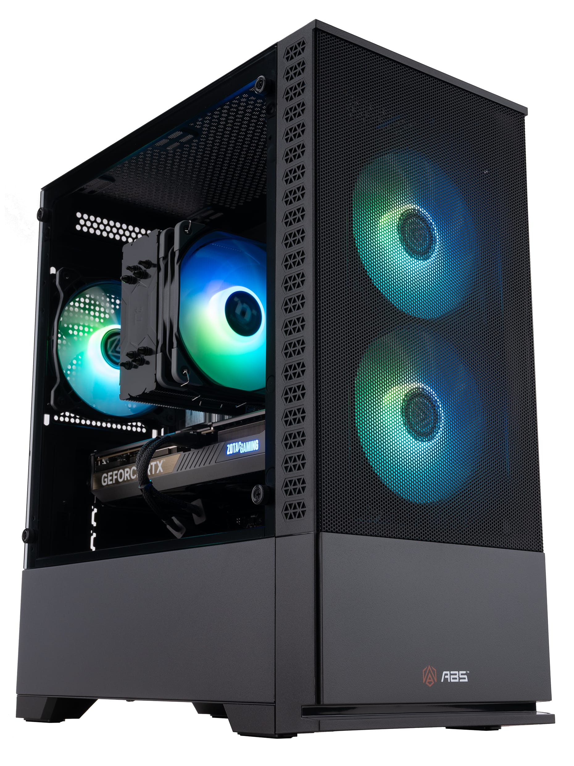 ADVANCED BATTLESTATIONS - ABS Cyclone Aqua Gaming PC - Windows 11 - AMD Ryzen 7 7800X3D - GeForce RTX 5070 - 32GB DDR5 6400MHz - 1TB - BLACK