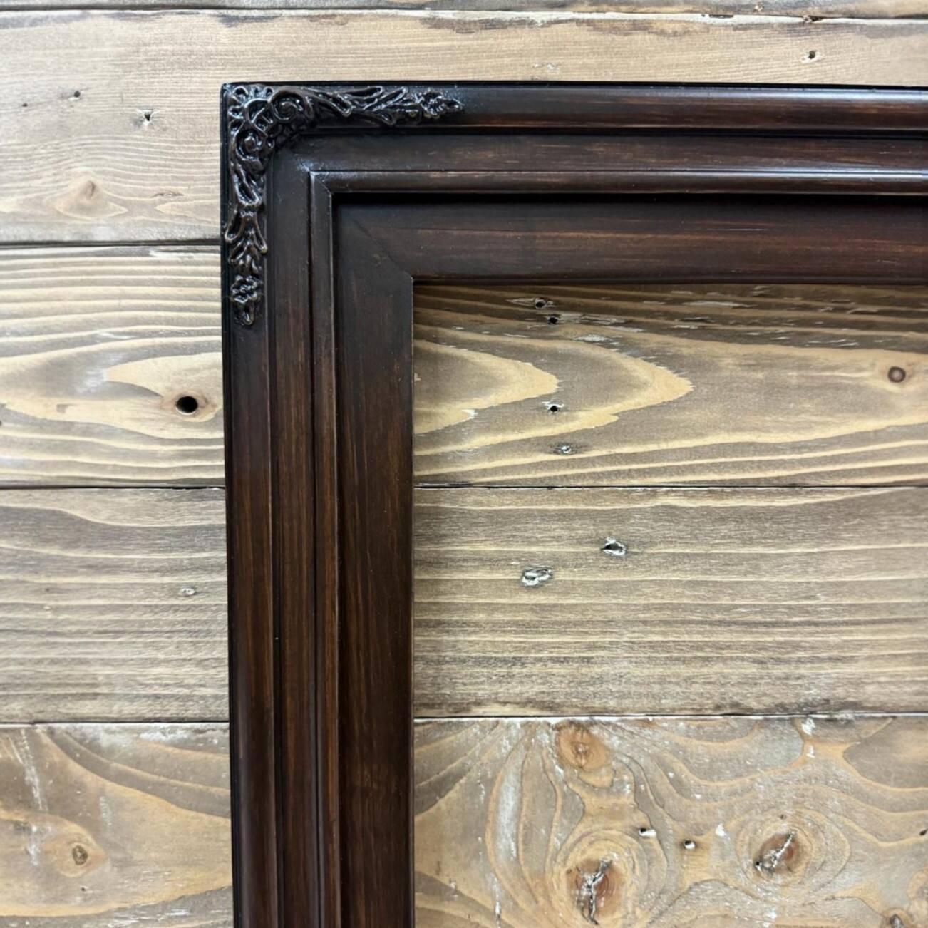 Back. LAREDO FRAME FACTORY - 65 inch Hisense Canvas TV Ornate frame, Canvas TV by Hisense - DARK WALNUT.