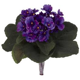 BreeBe - 9" African Violet Artificial Plant (Set of 6) - Purple