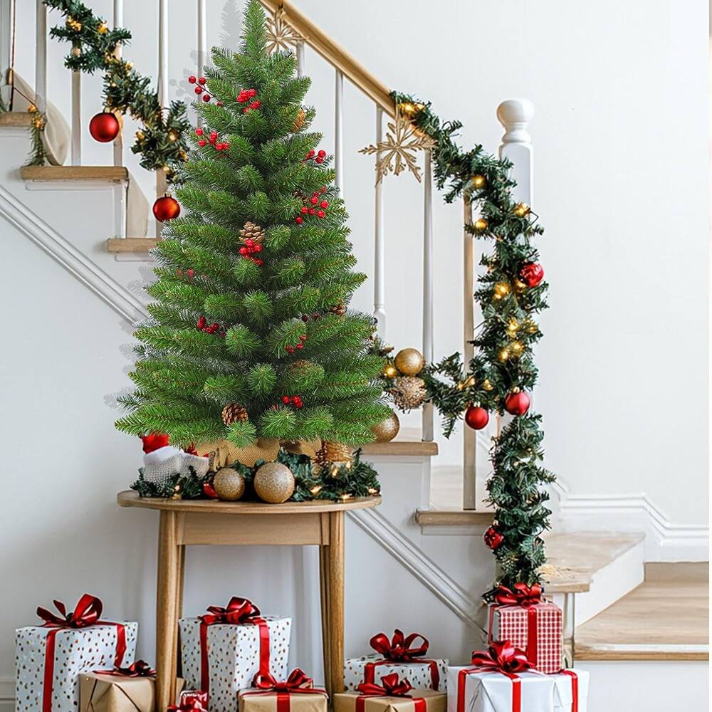 Alt View 1. RTMB - 3FT Artificial Christmas Tree, Pre-Lit, Multi-Color Lights, Tabletop Decor - Multicolor.