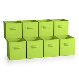 Sorbus - Fabric Storage Cubes - 8 Foldable Storage Bins for Organizing Pantry, Cubbies, Toy Box - Clothes Storage - Green